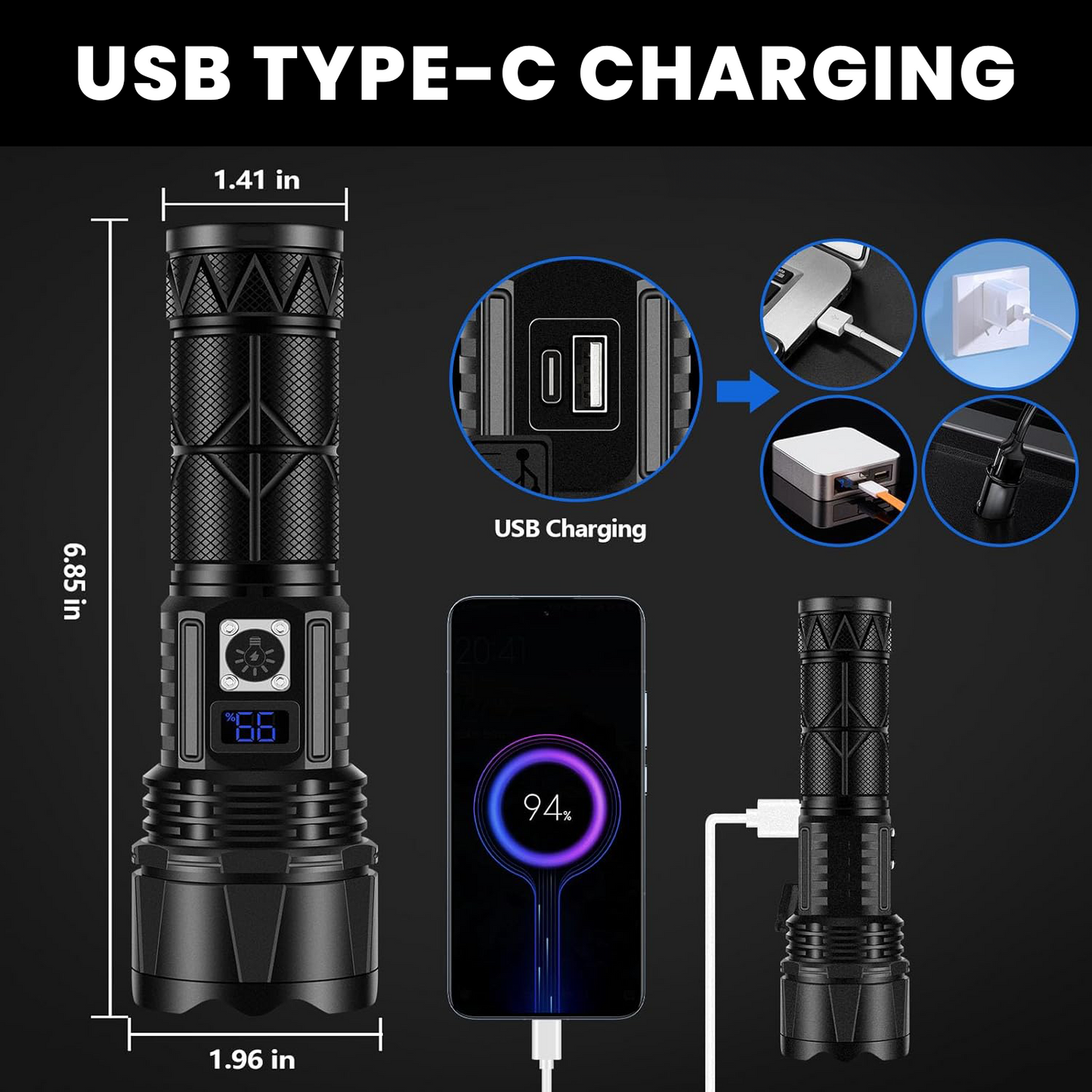 Ultra-heldere zoombare Taschenlampe