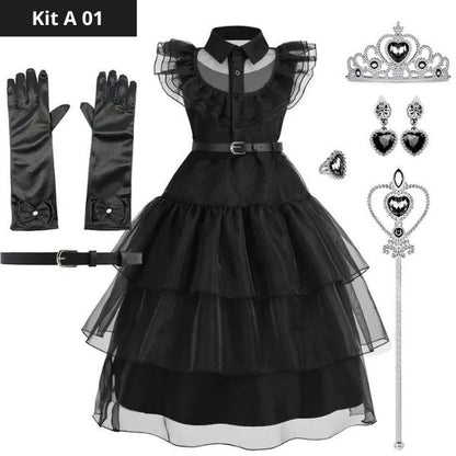 Wednesday Addams Costume Kit for Girls - Perfect for Halloween.