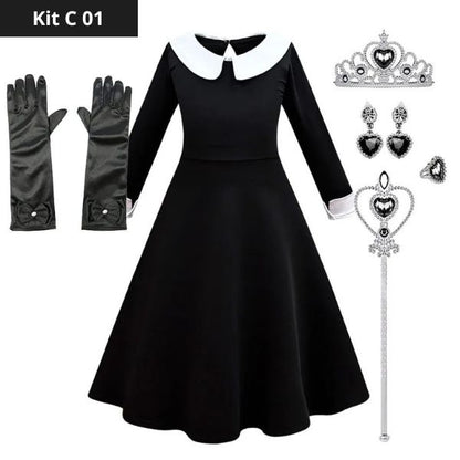 Wednesday Addams Costume Kit for Girls - Perfect for Halloween.