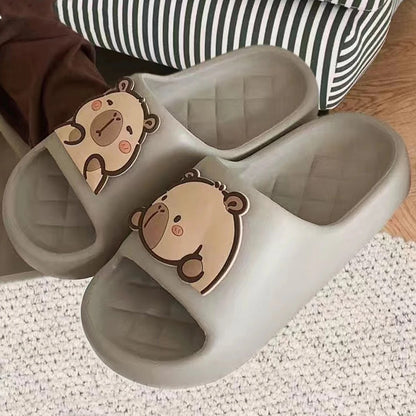 LANZZI Slippers Slides - Cute Capybara Design