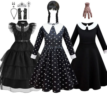 Wednesday Addams Costume Kit for Girls - Perfect for Halloween.