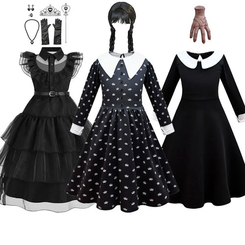 Wednesday Addams Costume Kit for Girls - Perfect for Halloween.