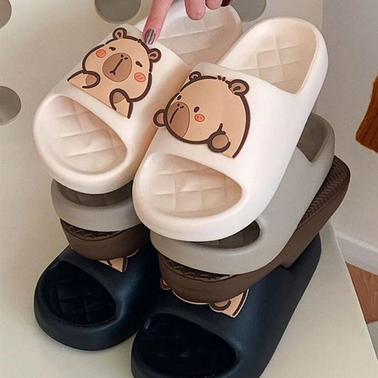 LANZZI Slippers Slides - Cute Capybara Design