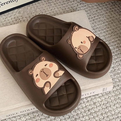 LANZZI Slippers Slides - Cute Capybara Design