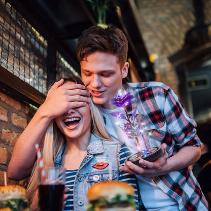 LANZZI Beleuchtetes Rosenglas der Liebe 