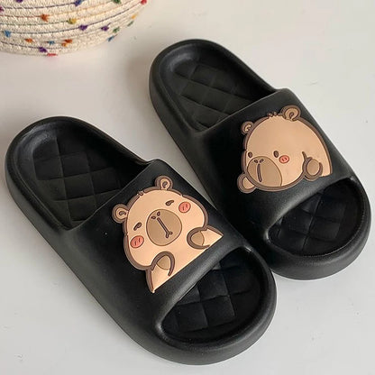 LANZZI Slippers Slides - Cute Capybara Design
