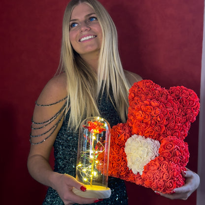 LANZZI Love Heart Rose Bear