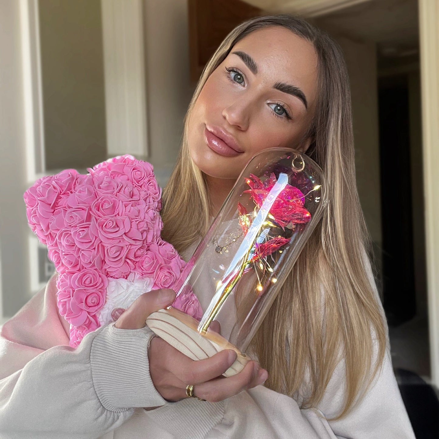 LANZZI Love Heart Rose Bear