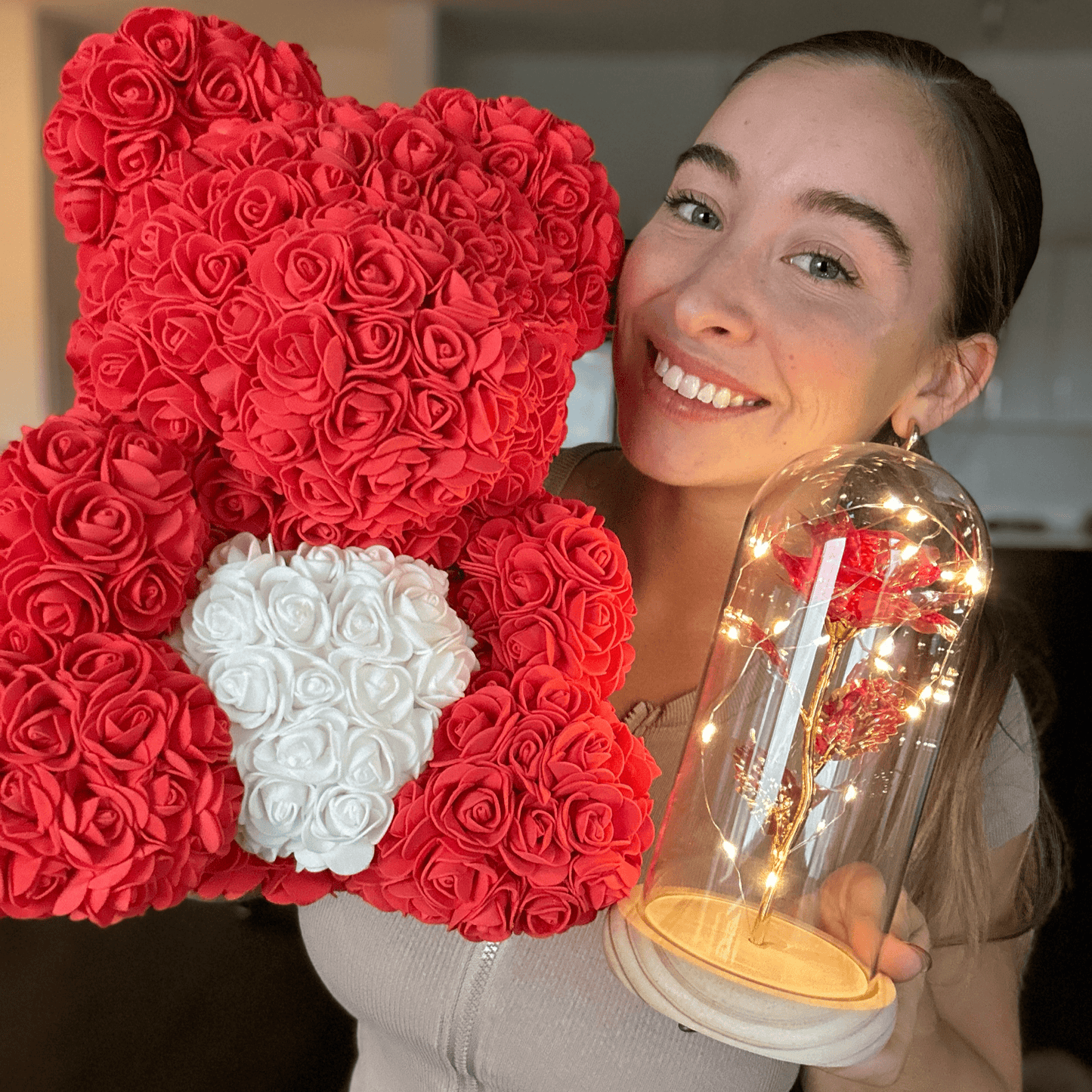 LANZZI Love Heart Rose Bear