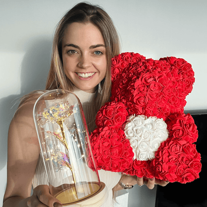 LANZZI Love Heart Rose Bear