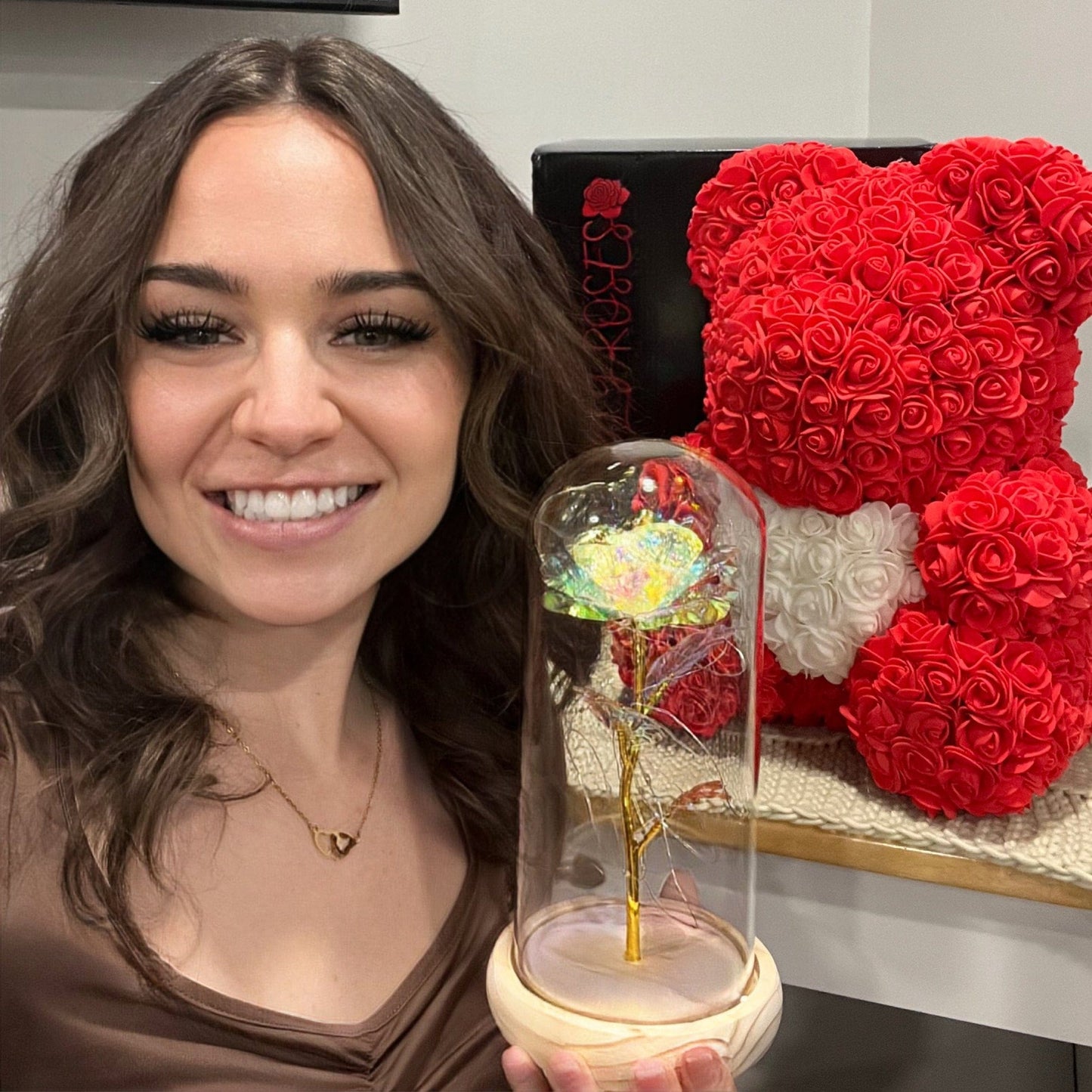 LANZZI Love Heart Rose Bear