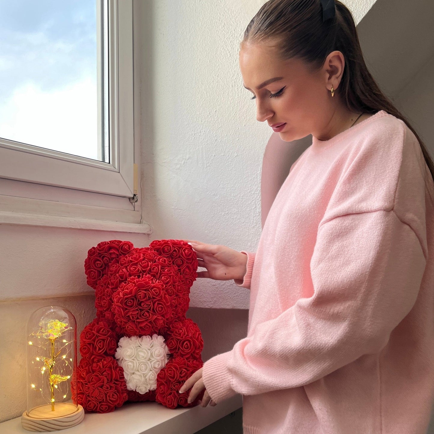 LANZZI Love Heart Rose Bear