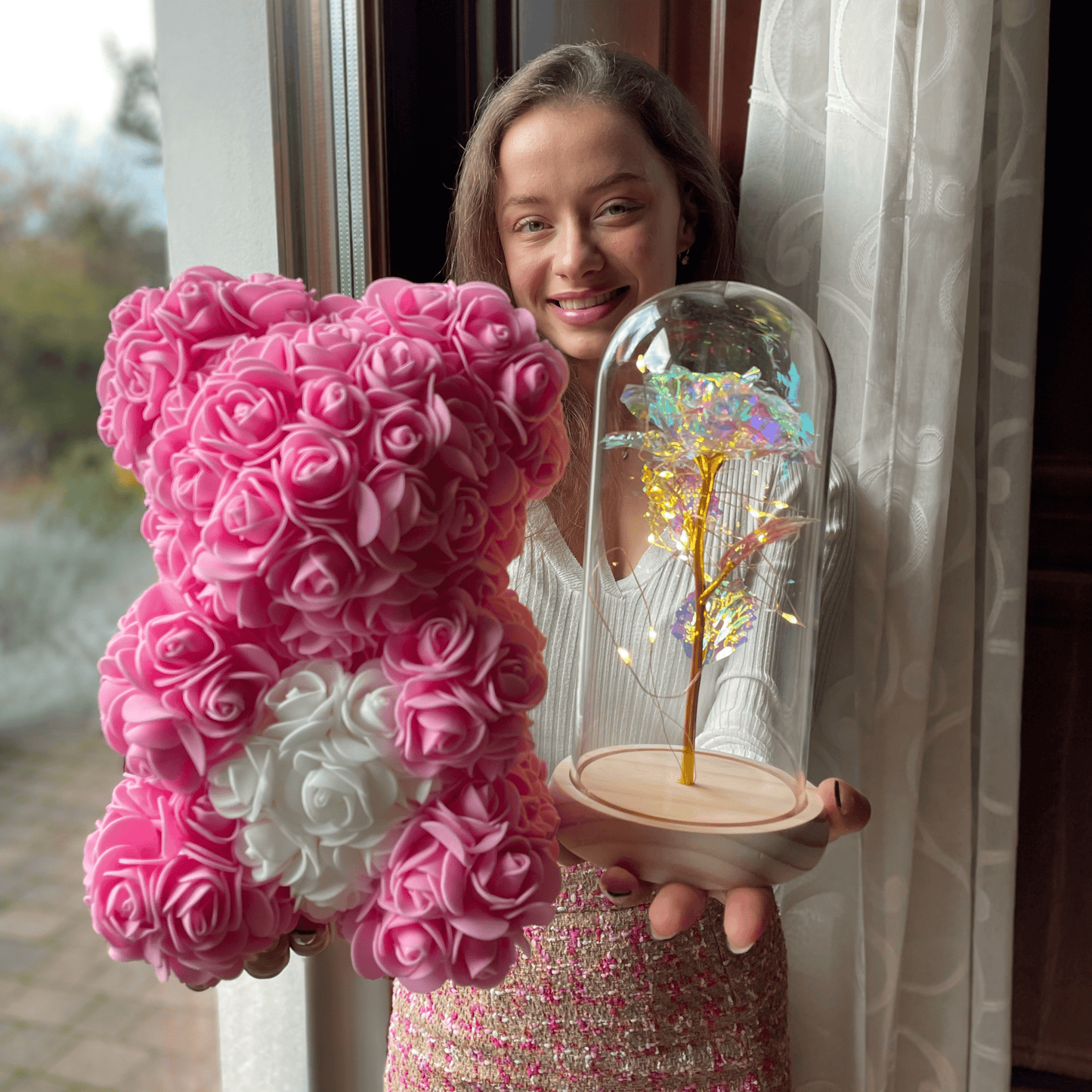 LANZZI Love Heart Rose Bear