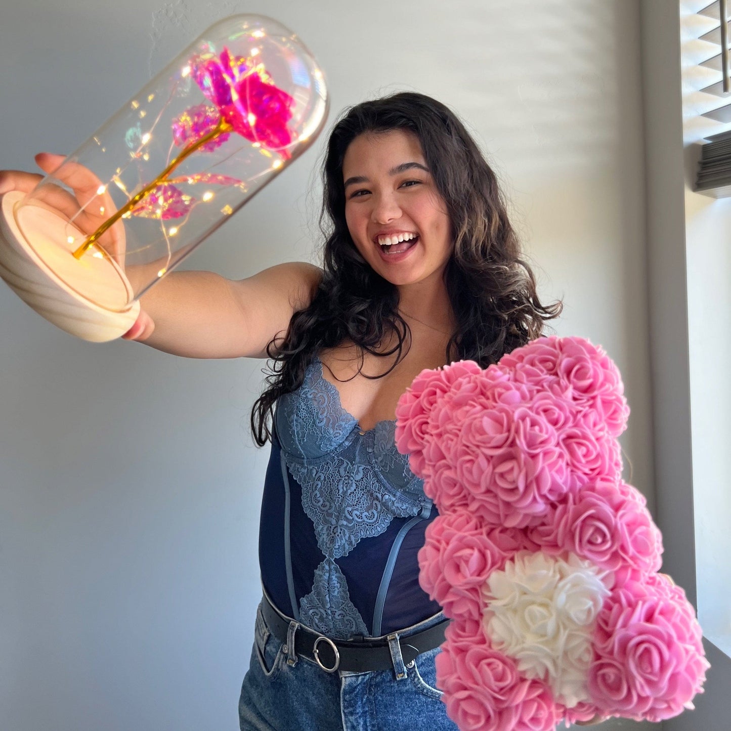 LANZZI Love Heart Rose Bear