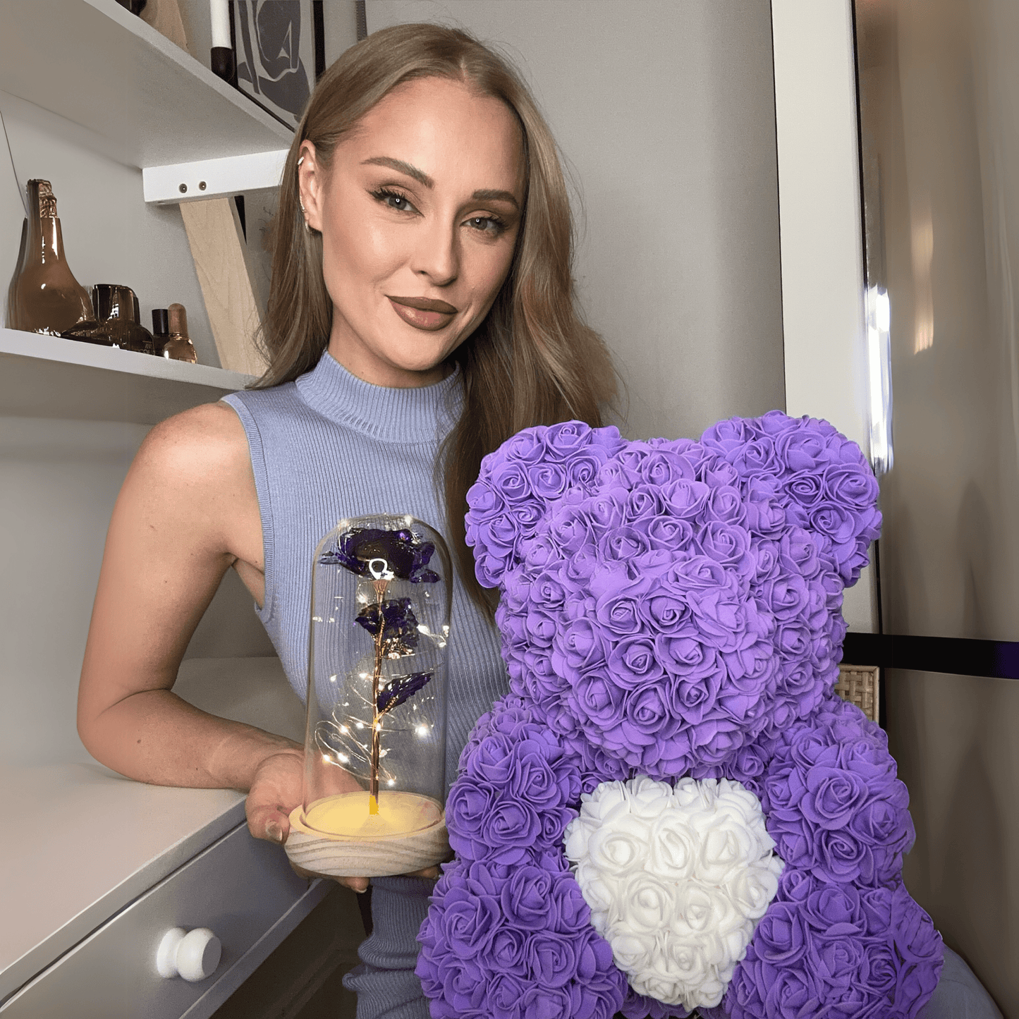 LANZZI Love Heart Rose Bear